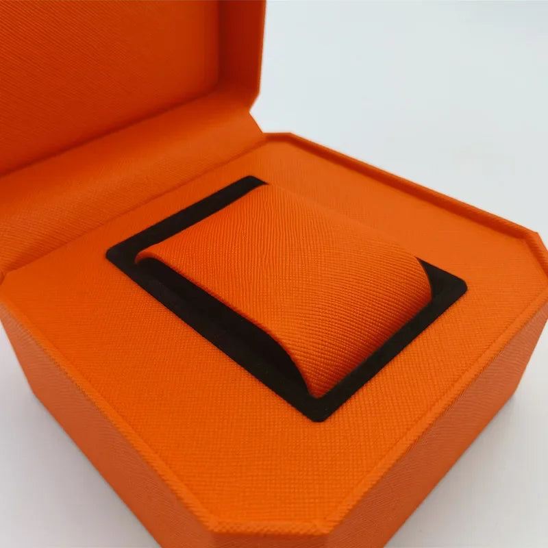 Portable Watch Box Mini PU Octagonal Watch Case Organizer Storage Holder Tree Grain Gift Box Bracelet Box Durable Wear-resistant