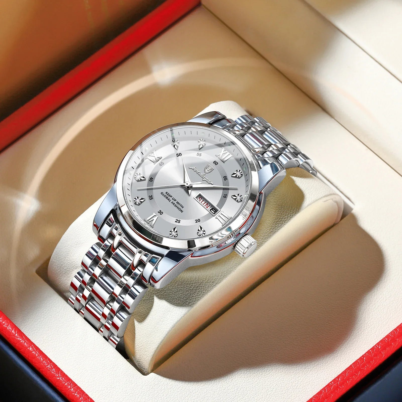 Luxury Classic Watch – Elegant Design, Stainless Steel Bracelet & Quartz Movement