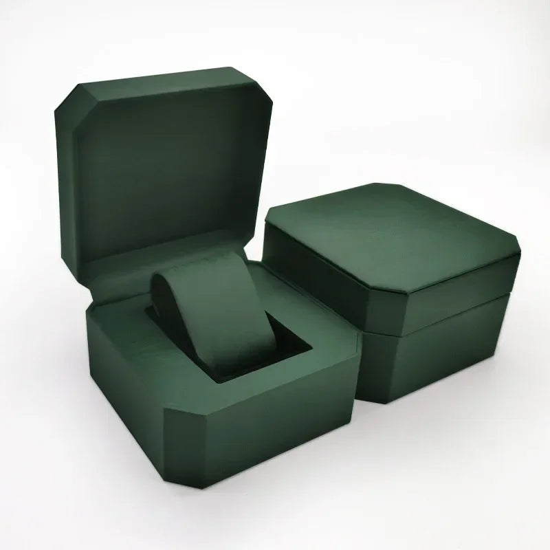 Portable Watch Box Mini PU Octagonal Watch Case Organizer Storage Holder Tree Grain Gift Box Bracelet Box Durable Wear-resistant