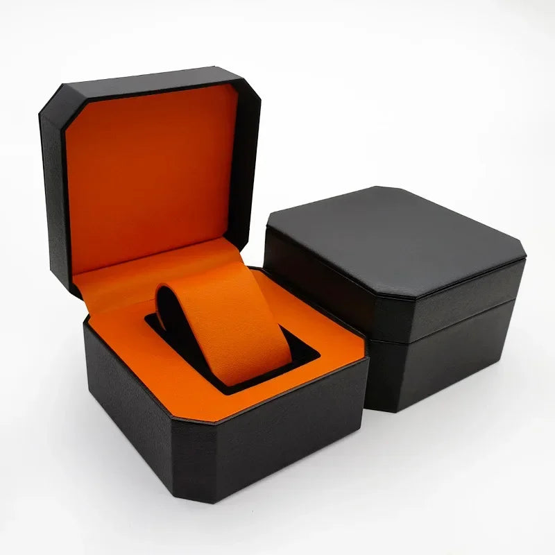 Portable Watch Box Mini PU Octagonal Watch Case Organizer Storage Holder Tree Grain Gift Box Bracelet Box Durable Wear-resistant