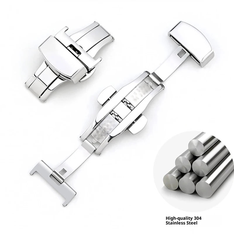 304 Stainless Steel Watch Clasp Butterfly Buckle 10mm 12mm 14mm 16mm 18mm 20mm 22mm 24mm Watch Buckle Watch Accessories