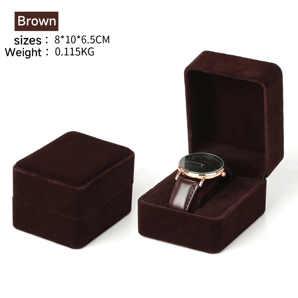 Watch Box Fashion Velvet Round Corner Smartwatch Clock Storage Case Jewelry  Accessories Business Packaging Boxes